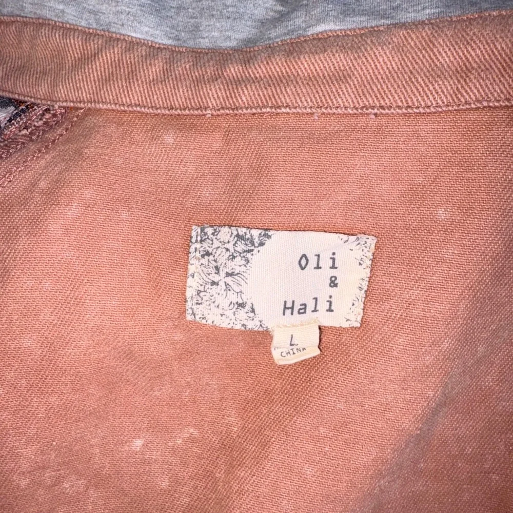 Olie & Hali  Hooded Shacket Large Peach Southwestern Distressed Boho jacket